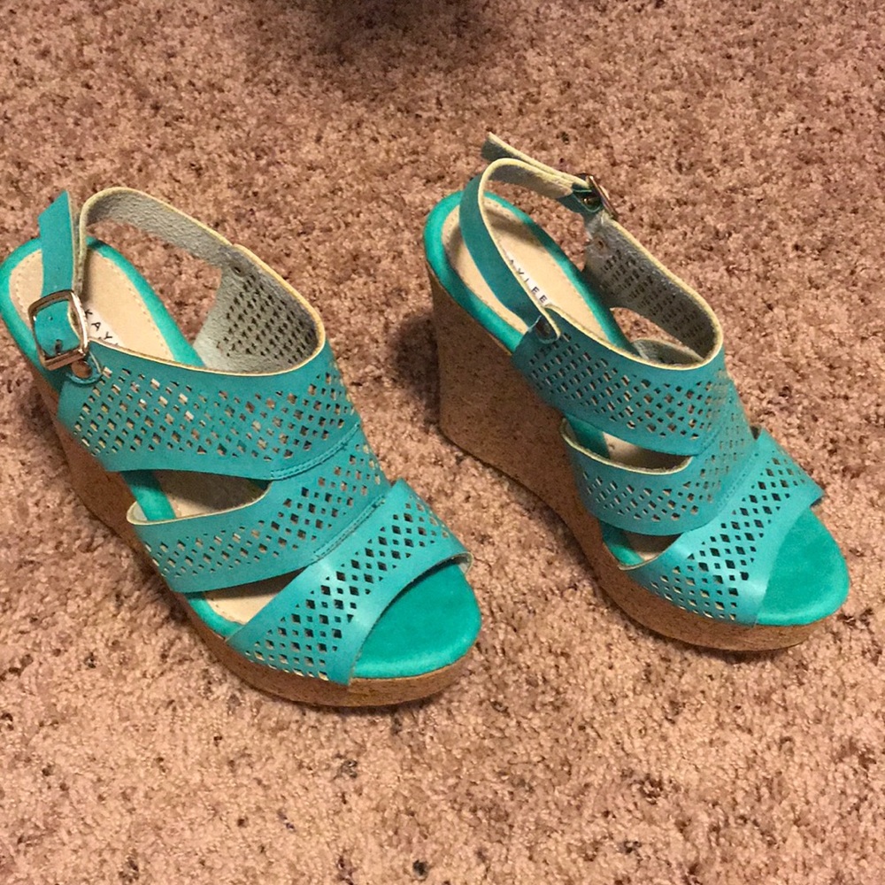 Tiffany blue wedges